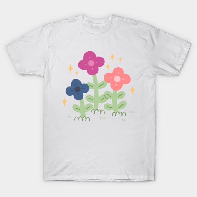 Genderfluid Pride Flowers T-Shirt by Niamh Smith Illustrations